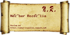 Néber Rozália névjegykártya